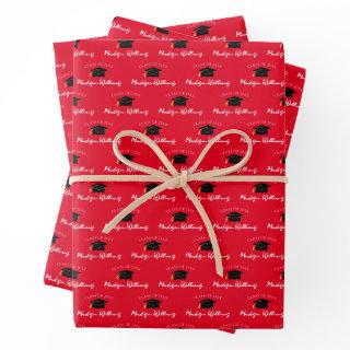 Script Name Graduation Cap Class Year Red  Sheets