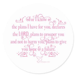 Scripture Jeremiah 29:11 Bible Verse Classic Round Sticker