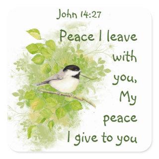 Scripture John 14:27 My Peace I leave with You Square Sticker