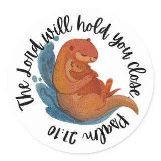 Scripture Sticker (Psalm 27:10 Otter)