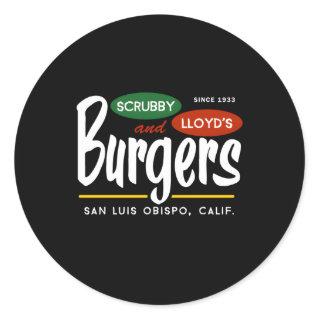 Scrubby Lloyd'S Burgers San Luis Obispo California Classic Round Sticker