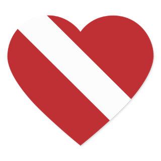 Scuba Dive Flag Heart Sticker