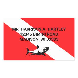 Scuba Diving Flag Return Address Label