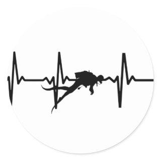 Scuba Diving Heart Pulse Sticker