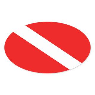 Scuba Flag Oval Sticker