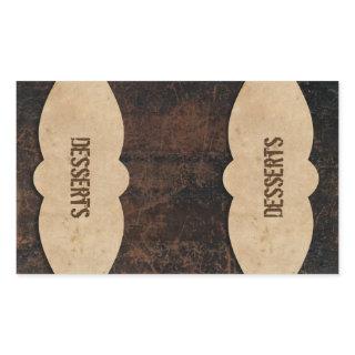 Scuffed Leather Look Binder Tabs Rectangular Sticker