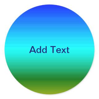 Sea and Sky Blue and Green Gradient Classic Round Sticker