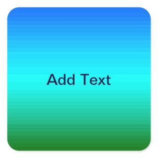Sea and Sky Blue and Green Gradient Square Sticker