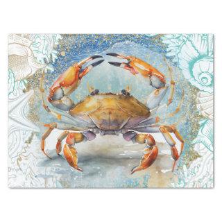 Sea Crab Shell Watercolor Tissue Paper