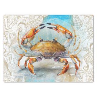 Sea Crab Shell Watercolor Tissue Paper