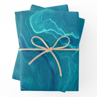 Sea Green Agate Marble Abstraction   Sheets