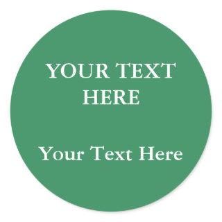Sea Green Plain Elegant Modern Minimalist Classic Round Sticker