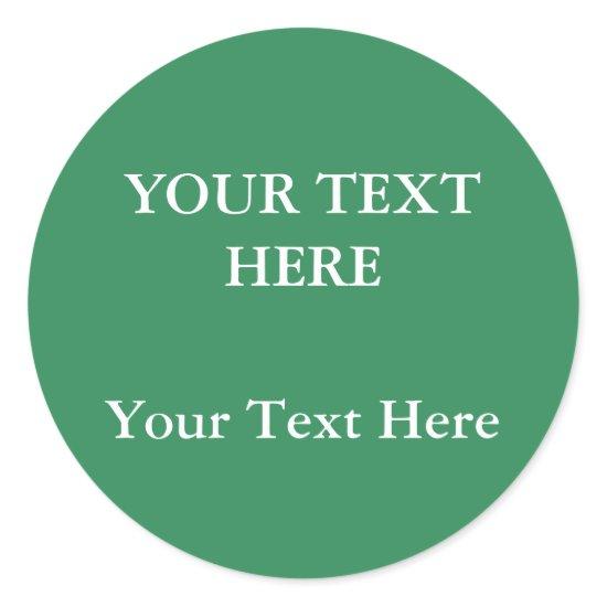 Sea Green Plain Elegant Modern Minimalist Classic Round Sticker