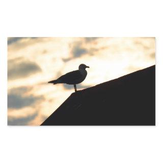 Sea Gull Sunset Rectangular Sticker
