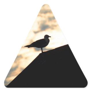 Sea Gull Sunset Triangle Sticker