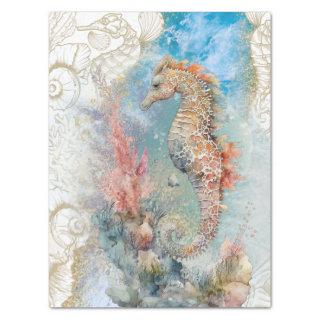 Sea Horse Shell Watercolor Tissue Paper