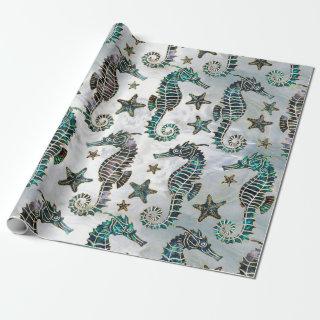 Sea horse Starfish Abalone Pattern