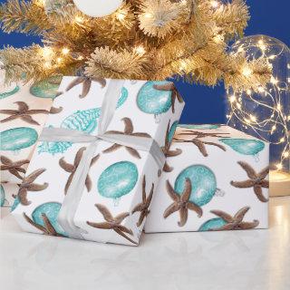 Sea Life Tropical Pattern Christmas Gift Wrap