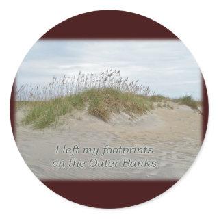 Sea Oats on Sand Dune Outer Banks NC Classic Round Sticker