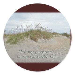 Sea Oats on Sand Dune Outer Banks NC Classic Round Sticker