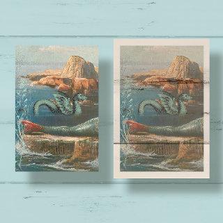 Sea Serpent Ocean Beach Vintage Mermaid Decoupage Tissue Paper