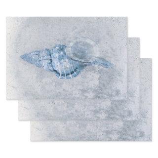 Sea Shell Blue Vintage Antique Ocean Beach Texture  Sheets