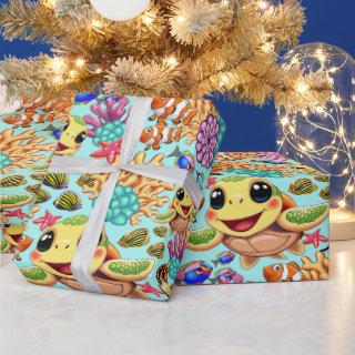 Sea Turtle Baby Happy and Cute Character