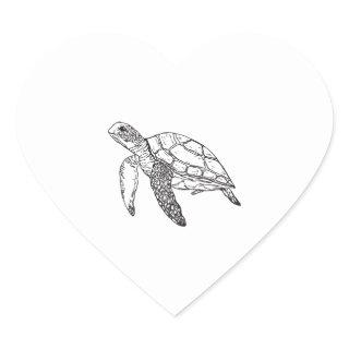 sea turtle heart sticker
