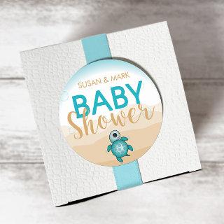 Sea Turtle Theme Baby Shower Sticker