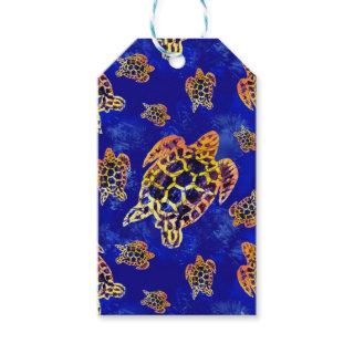 Sea Turtles Batik African Art Gift Tags
