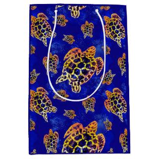 Sea Turtles Batik African Art Medium Gift Bag