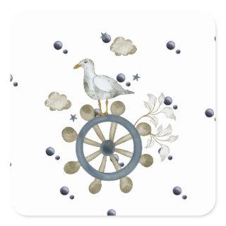 Seagull Hitching A Ride Sticker