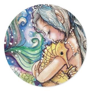 SeaHorse Hugs Mermaid Sticker