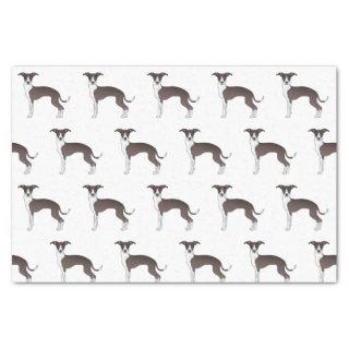 Seal And White Italian Greyhound Cute Dog Pattern Tissue Paper