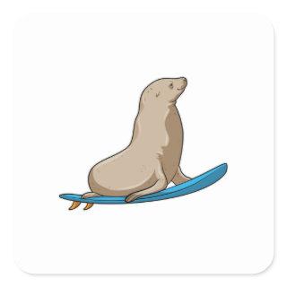 Seal as Surfer with Surfboard