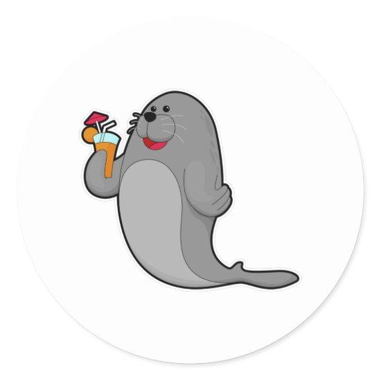 Seal at Drinking with Juice