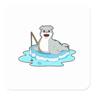 Seal at Fishing with Fishing rod