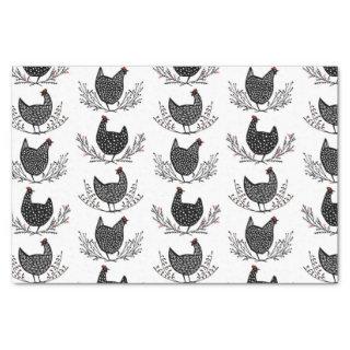 Seamless chicken pattern tissue paper