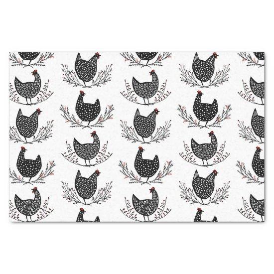Seamless chicken pattern tissue paper
