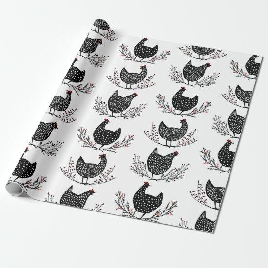 Seamless chicken pattern