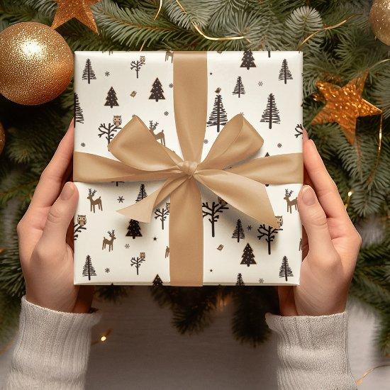 Seamless Christmas Tree & Deer Pattern