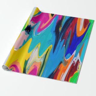 Seamless colorful abstract pattern, watercolor wal