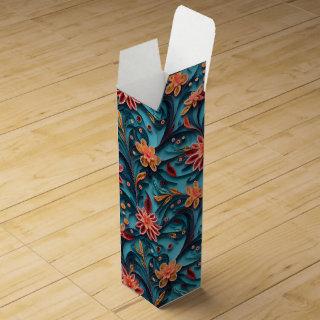 Seamless floral paper pattern Wine Gift Box