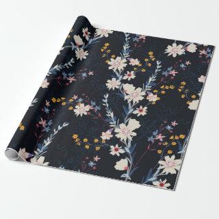 Seamless floral pattern in the night garden