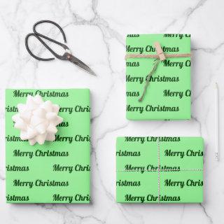 Seamless Merry Christmas Texts on Light Green  Sheets