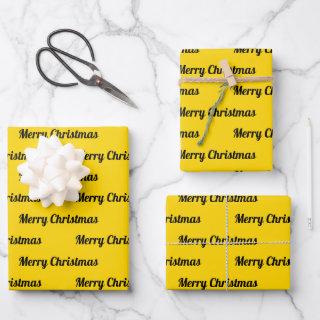 Seamless Merry Christmas Texts on Yellow  Sheets