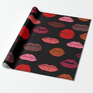 Seamless pattern colorful lips