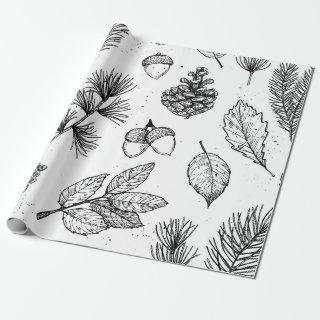 Seamless pattern. Hand drawn vintage illustrations