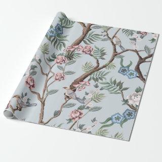 Seamless pattern in chinoiserie style with peonies