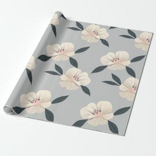 Seamless Pattern with Cream Flowers